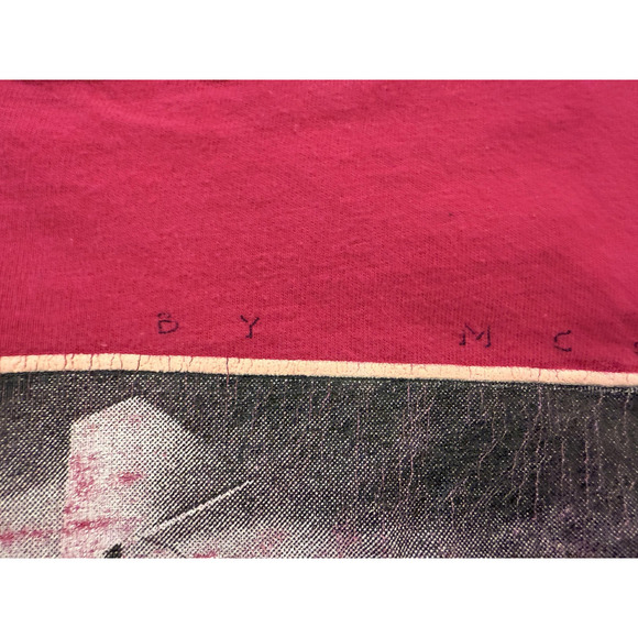 Vintage HITS Interface Shirt Mens Medium Pink Graphic Hanes Beefy-T Made USA 80s - Picture 6 of 9